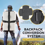 Luggage Backpack Conversion System Luggage Connector Straps – Cross Shaped External Frame Backpack with Handle, Quick-Release Lock, Backrest –Backpack Luggage Strap for Suitcase, Trolley, Handbag