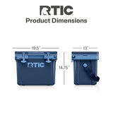 RTIC Ultra-Light 22 Quart Hard Cooler Insulated Portable Ice Chest Box for Drink, Beverage, Beach, Camping, Picnic, Fishing, Boat, Barbecue, 30% Lighter Than Rotomolded Coolers, Navy & Denim