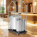 Hotel Luggage Cart, 48"x22" 1200Lbs Load Commercial Rolling Bellman's Cart | Heavy Duty Rolling Luggage Cart with Anti-Friction Felt Pad & Rubber Bumper for Hotels,Resorts, Condos