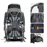 Night Cat Camping Backpacks 90L with Internal Frame Hiking Backpack for Men Women Waterproof Lightweight Breathable Outdoor Mountaineering Traveling