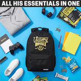 Get Trend Fortnite Kids Backpack, Boys Lightweight 18 inch Book Bag, Adjustable Padded Straps Travel School Bag, Gamer Gifts (Black Fortnite)
