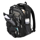 MOONBABY Mesh Backpack for School Heavy Duty See Through Net Bookbag Girls Boys Semi-Transparent Net Back Pack for Beach, Swimming, Sports, Work, Travel (Black)