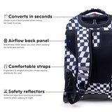 J World Sundance Laptop Rolling Backpack for Girls Boys. Roller Bookbag with Wheels, 20 Inch, Wavy Checkers