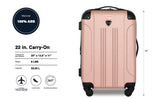 Travelers Club Chicago Hardside Expandable Spinner Luggage, Rose Gold, 22" Carry-On