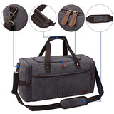 S-ZONE Canvas Duffel Bag for Travel 65L Weekender Overnight Travel Bags with Shoes Compartment for Men