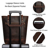 S-ZONE Women Vintage Genuine Leather Tote Bag Large Shoulder Purse Work Handbag