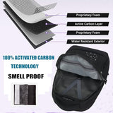 FEDESERN Smell Proof Backpack with Lock,Water Resistant Smell Proof Bags Travel Laptop Backpack,Large Capacity Carbon Enduring Smell Proof Stash Bag with Lock for Men Women (Black)