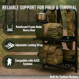 MT Military ALICE Frame System – Upgraded External Frame Backpack Suspension with MOLLE Quick-Release Waist Belt and Padded Shoulder Straps – Coyote Brown, Modular Pack Support