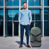 World Traveler Hipack Lightweight 28-Inch Rolling Duffel Bag with Shoe Pocket, Grey Navy, 28 inch
