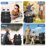 Weitars Insulated Cooler Backpack,Double Deck Waterproof Soft Cooler Bag,Backpack Coolers Leak Proof Lunch Backpack for Men Women for Travel,Camping,Picnic,Beach,Picnic,Outdoor 31L/52 Can (Black)