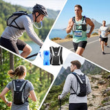 KUYOU Hydration Water Backpack, Insulated Running Vest Hydration Backpack with 2L Water Bladder, Adjustable Chest Straps and Reflective Water Bladder Backpack for Hiking Marathon Race Cycling