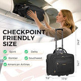Ytonet Rolling Backpack for Women,15.6 Inch Travel Backpack with Wheels, Stylish Rolling Laptop Bag with Passport Holder, Dual-Opening Design, Underseat Carry on Luggage for Work College Teacher