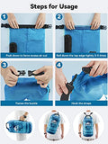 HEETA Dry Bag Waterproof for Women Men, Roll Top Lightweight Dry Storage Bag Backpack with Phone Case for Travel Swimming Boating Kayaking Paddle Board Camping Beach Accessories (Transparent Blue,10L)