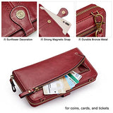 S-ZONE Vegan Leather Crossbody Bags for Women Small Cell Phone Purse RFID Blocking Clutch Purses with 2 Straps