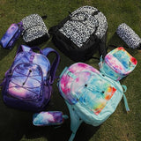 Choco Mocha Daisy Backpack for Teen Girls, Travel School Backpack for Girls Middle School Large Bookbag 18 Inch, Black