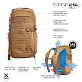 Vertx Siege Backpack - Durable, Water-Resistant with Multiple Compartments for Hiking, Travel, and Everyday Use, Wolf Grey - One Size