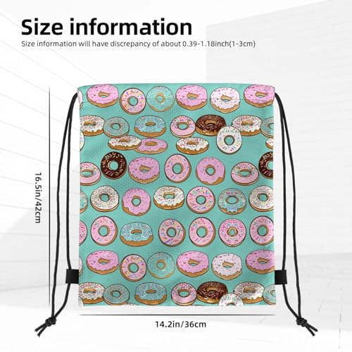 Various Delicious Doughnut Unisex Drawstring Backpack Bag Sport Gym Travel Sackpack