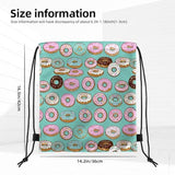 Various Delicious Doughnut Unisex Drawstring Backpack Bag Sport Gym Travel Sackpack