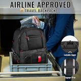 YOREPEK Large Backpack for Men, Extra Large Laptop Backpacks for Men Women, Water Resistant Travel Backpack Airline Approved Business Work Bag Fits 18.4 Inch Computer, Black