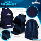 Spalding Basketball Backpack Sports Bag | Large Navy Backpack with Shoe and Ball Compartment | Use for Sport Accessories and Stuff | Basketball Gifts for Sports Players
