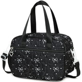 Joyfulife Bow Print School Backpack for Girls Backpack with Lunch Box Kids Bookbags Preschool Kindergarten Primary Elementary School Bags Teen Travel Back Pack (Black)
