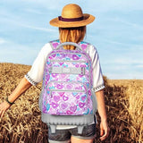 ZLYERT 3Pcs Rolling Backpack for Girls Women, Travel Roller Backpacks with Wheels for Adults, Teens College Love Wheeled Bookbag with Lunch Box(Ash Powder)