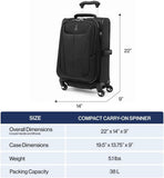 Travelpro Maxlite 5 Softside Expandable Luggage with 4 Spinner Wheels, Lightweight Suitcase, Men and Women, Ensign Blue, Compact Carry-on 20-Inch