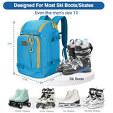 WOLT Ski Boot Bag Backpack - 50L Snowboard Boot Bag for Air Travel for Snow Boots, Ski Helmet, Gloves, Goggles, Skiing Gear (Navy)