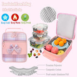 NSEQB Girls School Backpack Set With Lunch Box For Elementary Middle,Pink