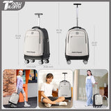 NEW TILAMI 19 Inch Rolling Backpack 4 Spinner Wheels for School Travel, White