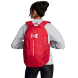 Under Armour Unisex-Adult Hustle 6.0 Backpack, (600) Red/Red/Metallic Silver, One Size Fits Most