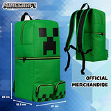 Minecraft Backpacks for Kids Creeper Boy Bag with Zipped Pockets Adjustable Straps Kids Bag for Gaming Travel and School Backpack Boy Gifts (Green 3D, 19.68x8.26x7.28inch)