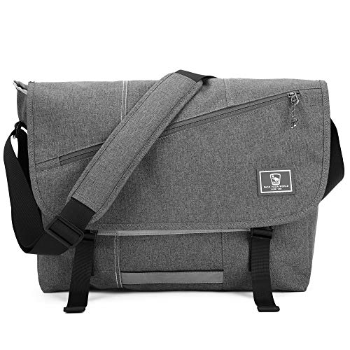 OIWAS 15.6" Messenger Bag for Men, Laptop Shoulder Bag for College, Grey