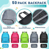 Eccliy 50 Pack Backpacks in Bulk 17 Inches Wholesale Back Pack Basic Backpack for adult Lightweight Outdoor Travel Bookbags(5 Colors)