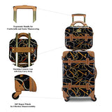 Chariot Regal Vintage Style 2-Piece Hardside Carry-On Retro Train Case Spinner Luggage Set - Black
