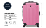 Travelers Club Chicago Hardside Expandable Spinner Luggages, Hot Pink, 20" Carry-On, HS-20720-EX-690N