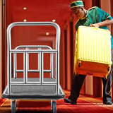 Gilprop Hotel Luggage Cart Bellman's Cart Rectangular Steel Deluxe Platform Truck Holds 850lbs of Luggage (Grey)