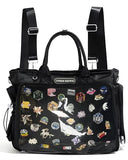 VOUSXLLEZ Large Ita Backpack Shoulder Tote Bag Crossbody Handbags with Insert,kawaiI Ita Purse,for Pin Display,Kpop Fan Anime (Pins NOT Included) (Black)