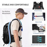 Origem Hydration Backpack 22L with Rain Cover & 3L Water Bladder, Water-Resistant Hiking Backpack for Cycling, Trekking (#01 Black, 22L)