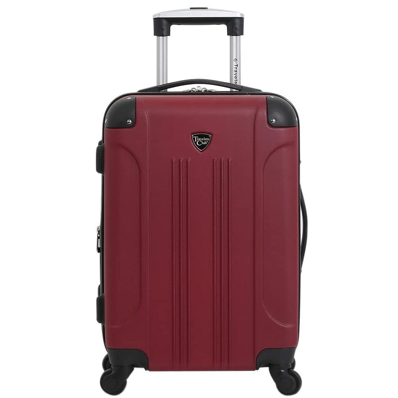 Travelers Club Chicago Hardside Expandable Spinner Luggage, Rhubarb, 22" Carry-On