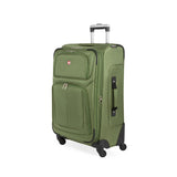 SWISSGEAR Sion Softside Expandable Spinner Luggage Durable Lightweight Travel Suitcase, Evergreen, Checked-Medium 25-Inch