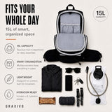 Graxivo Hydration Backpack with 2L Water Bladder, Lightweight Water Backpack with Waist Pockets & Helmet Holder, Small Sport Daypack for Mountain Biking, Hiking, Trail Running, Gear for Men Women