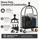Hotel Luggage Cart, Heavy Duty Bellman Cart with 1600 lbs Capacity