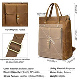 S-ZONE Women Genuine Leather Backpack Purse Retro Top-handle Bags Vintage Totes Casual Daypack