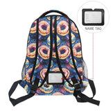 YMGQYJ Kids Travel Backpack Watercolor Donut Print for Boys Girls, Large Capacity Bookbag for Elementary High School Students M
