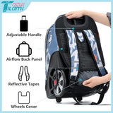 NEW TILAMI 19 Inch Rolling Backpack with Lunch Bag for Girls Boys Wheeled Laptop Backpack Durable Carry-on Bag School Travel, Street Basketball