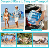 #WEJOY Beach Chair for Adults, Reclining Adjustable Position, Lay Flat Lightweight Folding Portable Aluminum Chair with Backpack Straps,Padded headrest, Heavy Duty 400 lbs Lawn Chair for Beach, Sand