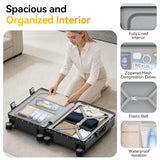 Faqy Z Carry On Luggage with Front Pocket, Zipperless Suitcase, Gray, 20 in