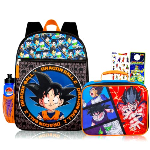 Dragon Ball Z Goku Backpack and Lunch Box Set for Boys School Bundle + More | Backpacks4Less