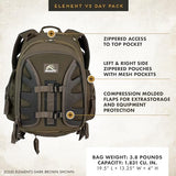 Insights Hunting by frogg toggs- The V2 Element, Heavy Duty 1,831 Cubic Inch Hiking Fishing Camping Hunting Backpack, Solid Elements Forest Green